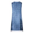 thumbnail image 4 of Pisexur Robe en Denim Aguichant pour Femme Sans Manches à Col en V, Robe Midi à Fleurs, Décontractée, Fente Latérale, Robe-Chemise en Jean, 4 of 4