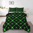 thumbnail image 2 of Erosebridal Teens Abstract Bedding Full Comforter Set, Green Strpied Geometry Down Comforter, Modern Fashion Decor, Lightweight, 2 of 8