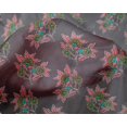 thumbnail image 4 of oneOone Silk Tabby Fabric Leaves & Floral Block Print Fabric BTY 42 Inch Wide, 4 of 4