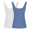 thumbnail image 4 of Plebaso 2 Pack Ribbed Tank Tops for Women Spaghetti Strap Slim Tops Scoop Neck Sleeveless Summer Tops, 4 of 4