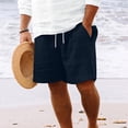 thumbnail image 2 of Plebaso Mens Shorts Summer Beach Shorts with Drawstring Solid Color Lightweight Vacation Pocket Shorts, 2 of 6