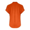 thumbnail image 3 of 2025 Women Spring Summer Clothing Button Up Top Solid Button Back Ruffled Coffee T Shirts for Women Trim Blouse Casual Short Button Down Tunics for Women Sleeve Blouse, 3 of 4
