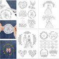 thumbnail image 1 of HLONK 4 Sheets 16Pcs Wedding Dress Water Soluble Hand Sewing Stabilizers for Fabric 11.6x8.2 Inch Embroidery Stitch Practice Embroidery Patterns Transfers for Embroidery Beginners Lovers, 1 of 7