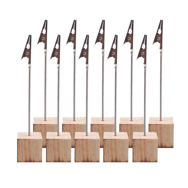 10 Pcs/ensemble Porte-Cartes en Bois Clips de Table Cadeaux de Mariage Porte-Cartes de Table Photo Mémo Numéro Nom Clips Base Xingzhi