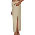 thumbnail image 2 of UANWENN Linen Flared Maxi Skirt with Back Slit Elastic Waist Drawstring Long Flowy Ankle Length Skirt Womens Jean Skirt Toddler Skirt Pleated Denim Skirt Chiffon Skirt Pleated Tennis Skirt Hoop Skirt, 2 of 8