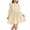 Beige, variant on SBYOJLPB Children's Dress Solid Color Long Sleeved Round Neck Dress Girls' Casual and Comfortable Dress