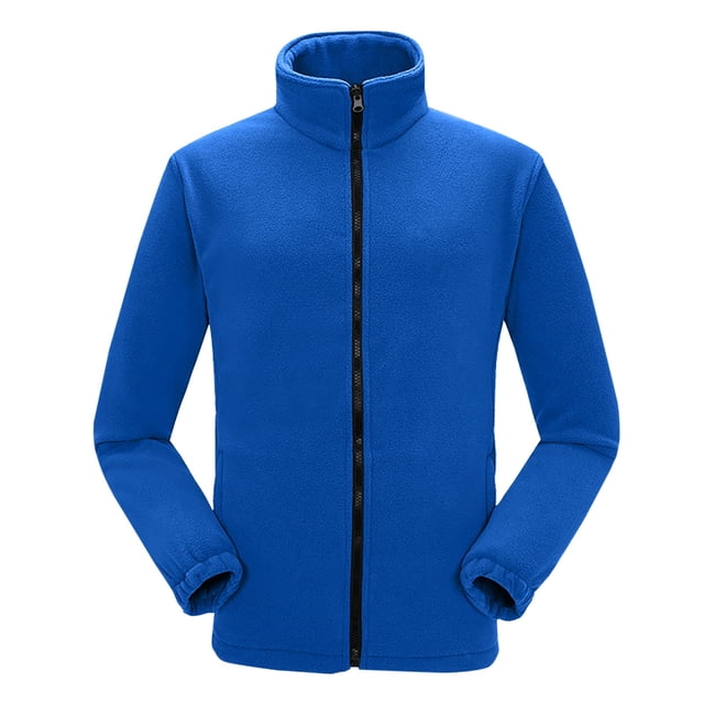 LSLJS Women's Warm Double-sided Fleece Jacket with Thickened Outdoor Charging Jacket Inner Liner( Blue, XXL)
