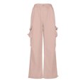 thumbnail image 4 of Timegard Cargo Pants for Women Elastic High Waist Solid Color Straight Leg Outdoor Pants with Pockets, 4 of 5