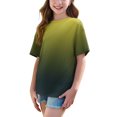 thumbnail image 4 of DecSea Girls Short Sleeve T shirt Kids Summer Oversized Gradient Crew Neck Tops Casual Basic Tee 5-14Years, 4 of 8