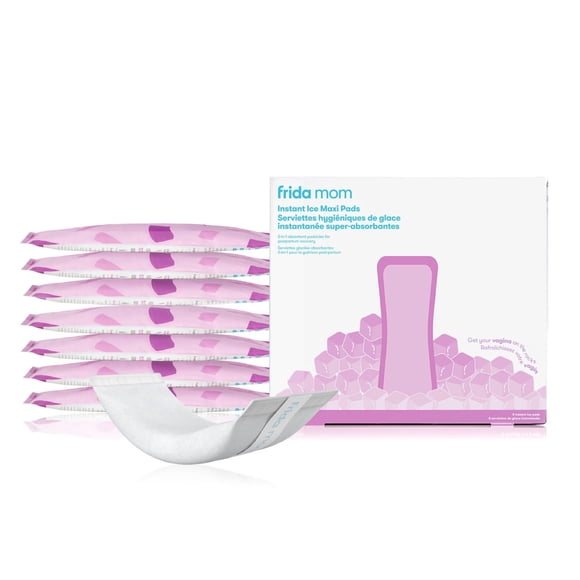 Frida Mom - 2-in-1 Absorbent Postpartum Perineal Ice Maxi Pads - Instant Cold Therapy Packs and Absorbent Maternity Pad in One Ready-to-use Padsicle for After Birth - Newborn Baby Hospital Bag Essenti
