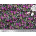 thumbnail image 2 of Soimoi Poly Georgette Fabric Leaves & Azalea Floral Print Fabric by Yard 52 Inch Wide, 2 of 3