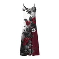 thumbnail image 5 of Ovzne Robes Grande Taille pour Femmes aux Formes Robe d'Été Robes d'Été pour Femmes Imprimé Sans Manches Col Rond Robe Décontractée Longues Robes Robe de Printemps Imprimée Liquidation, 5 of 5