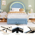 thumbnail image 2 of Ourlova Twin LED Upholstered Bed for Bedroom- Princess Platform Bed with Rainbow Headboard- Storage Drawer- No Box Spring- Easy Assembly- Blue - Colorful Bedroom, 2 of 7