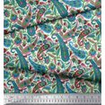 thumbnail image 2 of Soimoi Polyester Crepe Fabric Leaves Artistic Print Sewing Fabric Yard 42 Inch Wide, 2 of 3