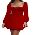 thumbnail image 1 of Robe de Soirée Mini Style Décontracté avec Manches Longues pour Femmes, 1 of 6