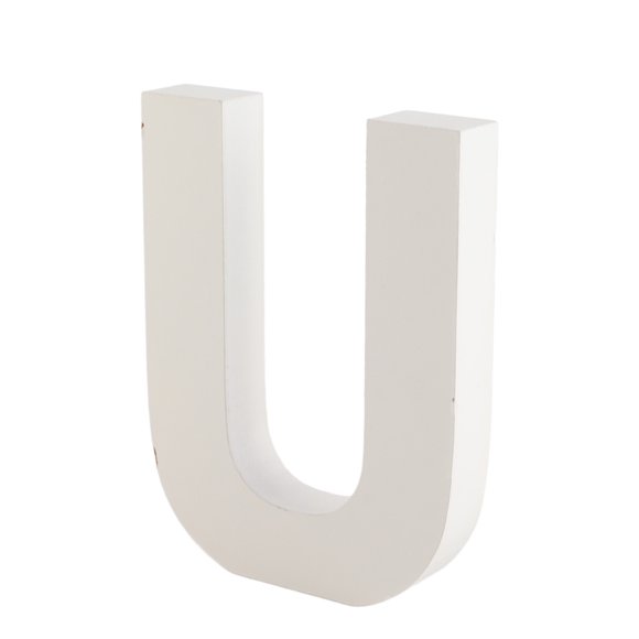Grande lettre en bois décoration alphabet, hauteur 15 cm, finition robuste et polie, décoration de lettre de bricolage de la fête de mariage en blanc
