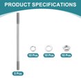 thumbnail image 3 of Uxcell 5pcs M6x110mm Double End Threaded Stud Screw Bolt with Nuts and Washers, 3 of 6