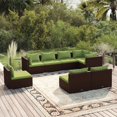 thumbnail image 1 of vidaXL 8 Piece Garden Lounge Set with Cushions Poly Rattan Brown, 1 of 5