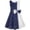 Bleu Foncé, variante sur Robe Fille à Blocs de Couleur Contrastés avec Nœud Papillon pour Tous les Jours et Fêtes 7 Ans