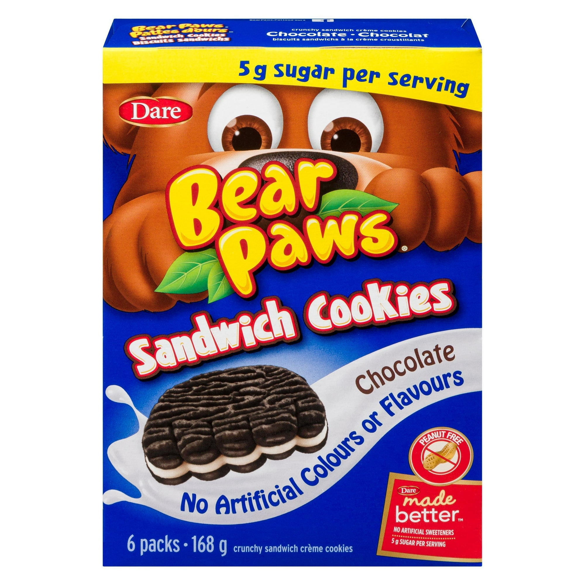 Bear Paws Sandwich Cookies Chocolate, Dare