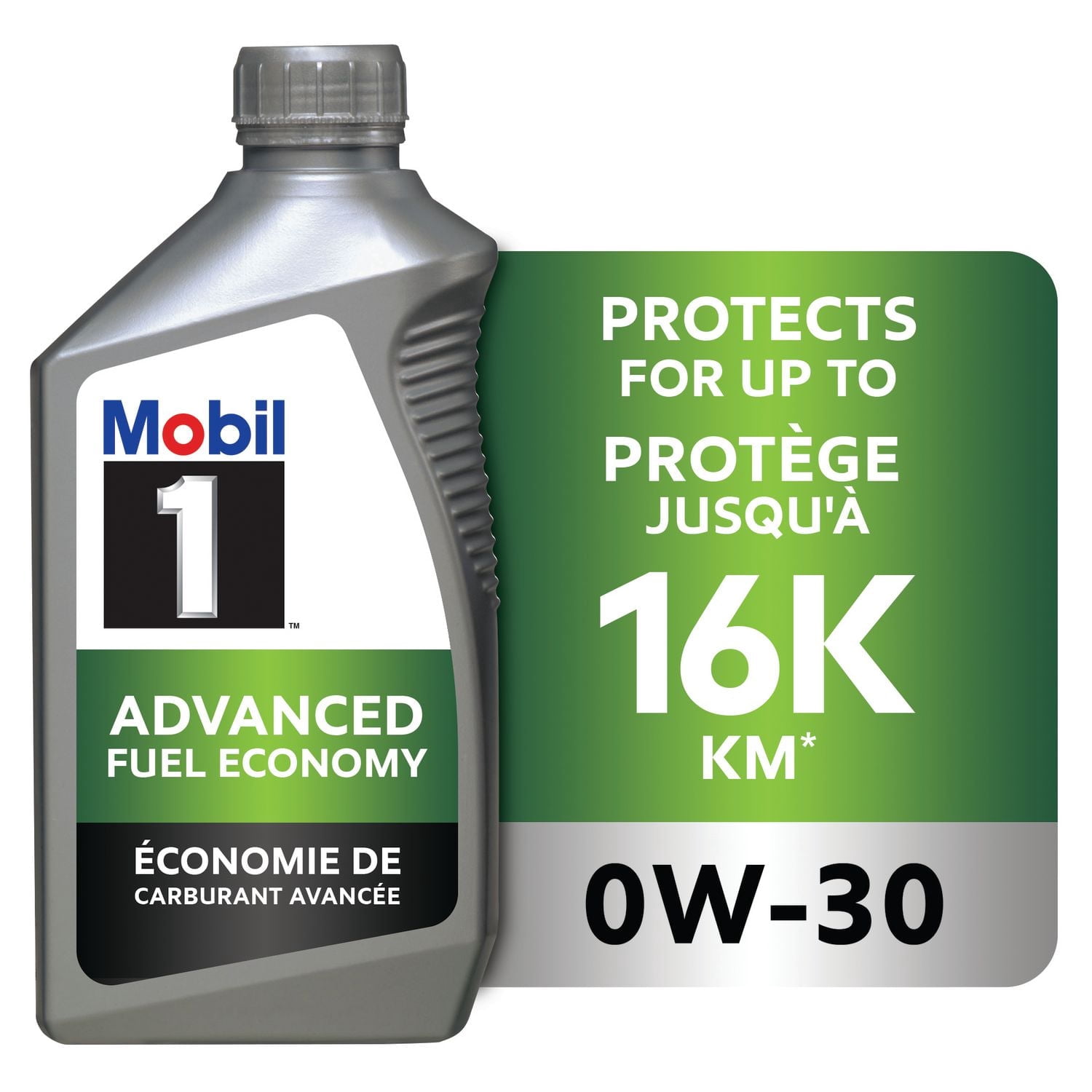 Mobil 1™ Advanced Fuel Economy Full Synthetic Motor Oil 0W-30, 1 L