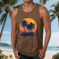 thumbnail image 2 of Sentmoon Débardeur Musculaire pour Homme Été Sans Manches Col Rond Gilet pour Homme Imprimé Tropical Coupe Décontractée Grande Taille Chandails Évacuant l'Humidité Vacances pour Courir par Temps Chaud Brun TTTG, 2 of 6