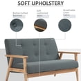 thumbnail image 4 of HOMCOM 45" Loveseat Modern 2 Seater Couch with Rubber Wood Legs Dark Grey, 4 of 10