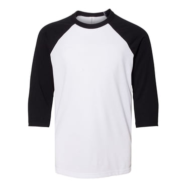 Bella T-Shirt de Baseball en Toile à Manches 34 3200Y, S, Blancnoir
