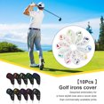 thumbnail image 2 of facefd 10 Pcs/ensemble Couvre-Chef de Clubs de Golf Motif Mode Portable Couvre-Chef Décoratif Exercice Golf Garde Cadeaux Débutant Blanc, 2 of 5