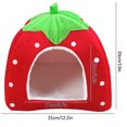 thumbnail image 3 of YUTK Lits pour Animaux, Liquidation Hiver Maison Intérieure Maison Maison Rembourrée Yourte Pliante Tente Fraise Rouge m, 3 of 3