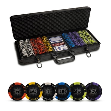 Tradeopia Ensemble de Jetons de Poker Style Casino avec Boîte de Rangement en Aluminium, Articles Inclus - 1 Jeton de Croupier