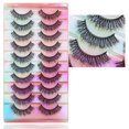 thumbnail image 3 of EIMELI 10 Pairs Reusable False Eyelashes Comfortable Lightweight Wear False Eyelashes for Daily Party Traveling Makeup, 3 of 7