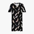 thumbnail image 4 of Pisexur Robes d'Été pour Femmes Mode à Imprimé Floral Robe Soleil Décontractée Ample à Col en V à Manches Courtes Robes T-Shirt Fluides Surdimensionnées Robe de Plage avec Poches Grande Taille Robe Mi-Mollet L-5TG, 4 of 5
