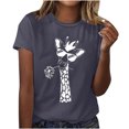 thumbnail image 1 of Birdeem Femmes Filles Grande Taille T-Shirts Imprimés Manches Courtes Col Rond T-Shirt Blouse Hauts, 1 of 7
