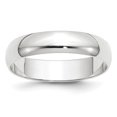thumbnail image 1 of 14K White Gold 5mm Light Weight Half Round Band Size 7.5, 1 of 3
