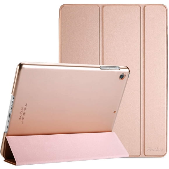 for iPad (A16) 11th Generation 11 Inch 2025/ iPad 10th Generation 10.9 Inch 2022 Case, Folio Slim Smart Cover with Translucent Hard Shell Back, Supports Touch ID, Auto Wake/Sleep - Rose Gold