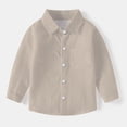 thumbnail image 4 of vdgthytj Toddler Baby Boys Girls Button down Shirts Kids Collared Long Sleeve Uniform Dress Shirt Tops Spring Fall Clothes, 4 of 6
