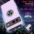 thumbnail image 5 of KOMI Pixel 7 Case, Google Pixel 7 Case with HD Screen Protector, Shockproof Google Pixel 7 Phone Case with 360° Magnetic Ring Holder Kickstand Phone Case for Google Pixel 7 Purple, 5 of 5