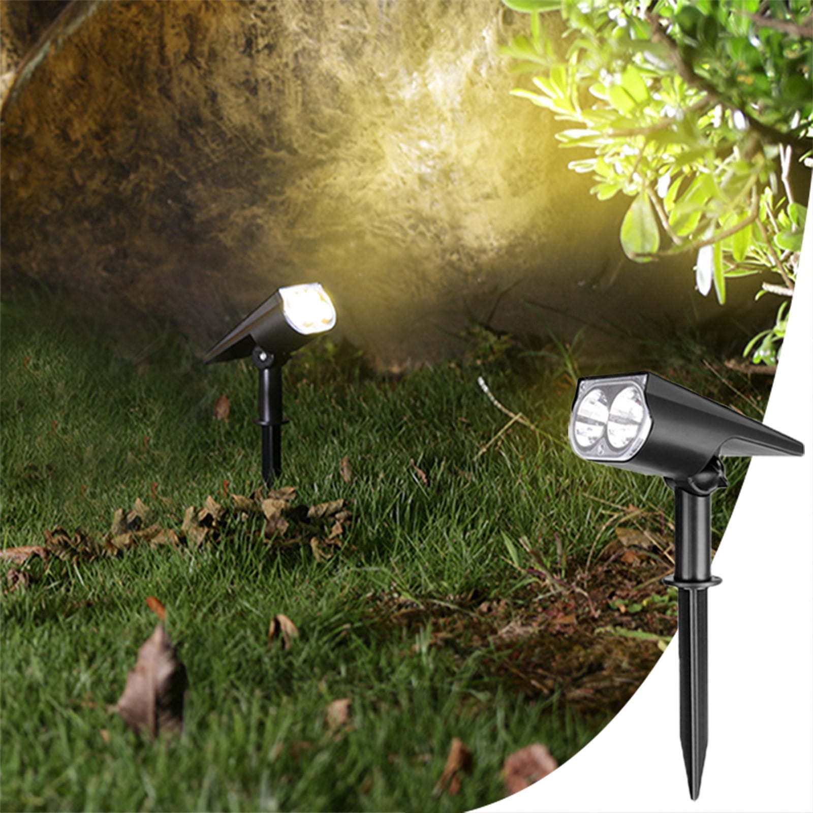 Kctiaxy Solar Light Bright Solar Spotlights, Solar Outdoor Lights 2-in-1 Wireless Solar Lights for Yard Garden Flag Pool Patio Porch Walkway （1Pack） Kitchen Appliances