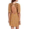 thumbnail image 2 of Free People Womens Mockingbird Mesh Inset Mini Dress, Brown, 8, 2 of 2