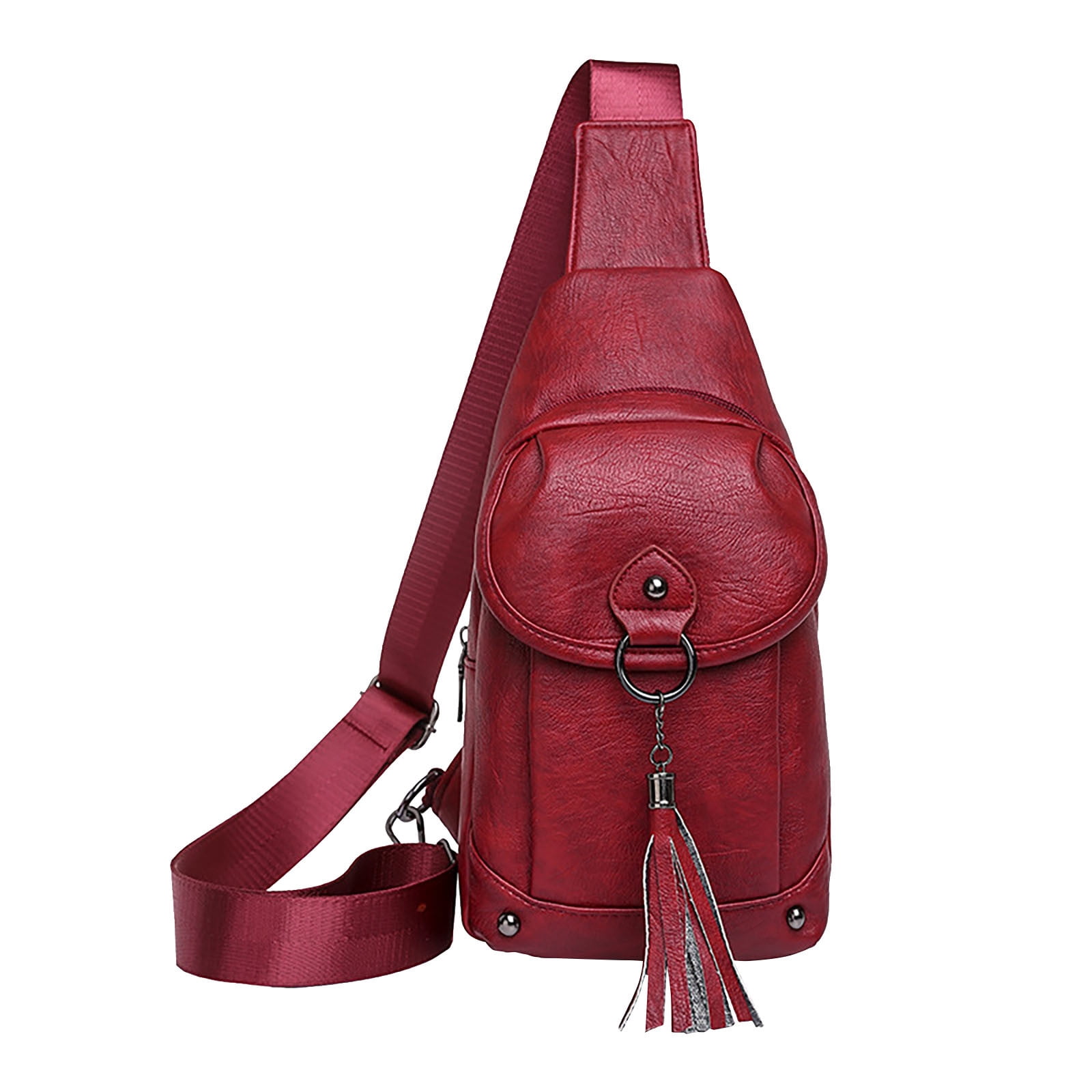 Vaidha One Shoulder Crossbody Bag Leather Large Capacity Multi Compartment Women Bag