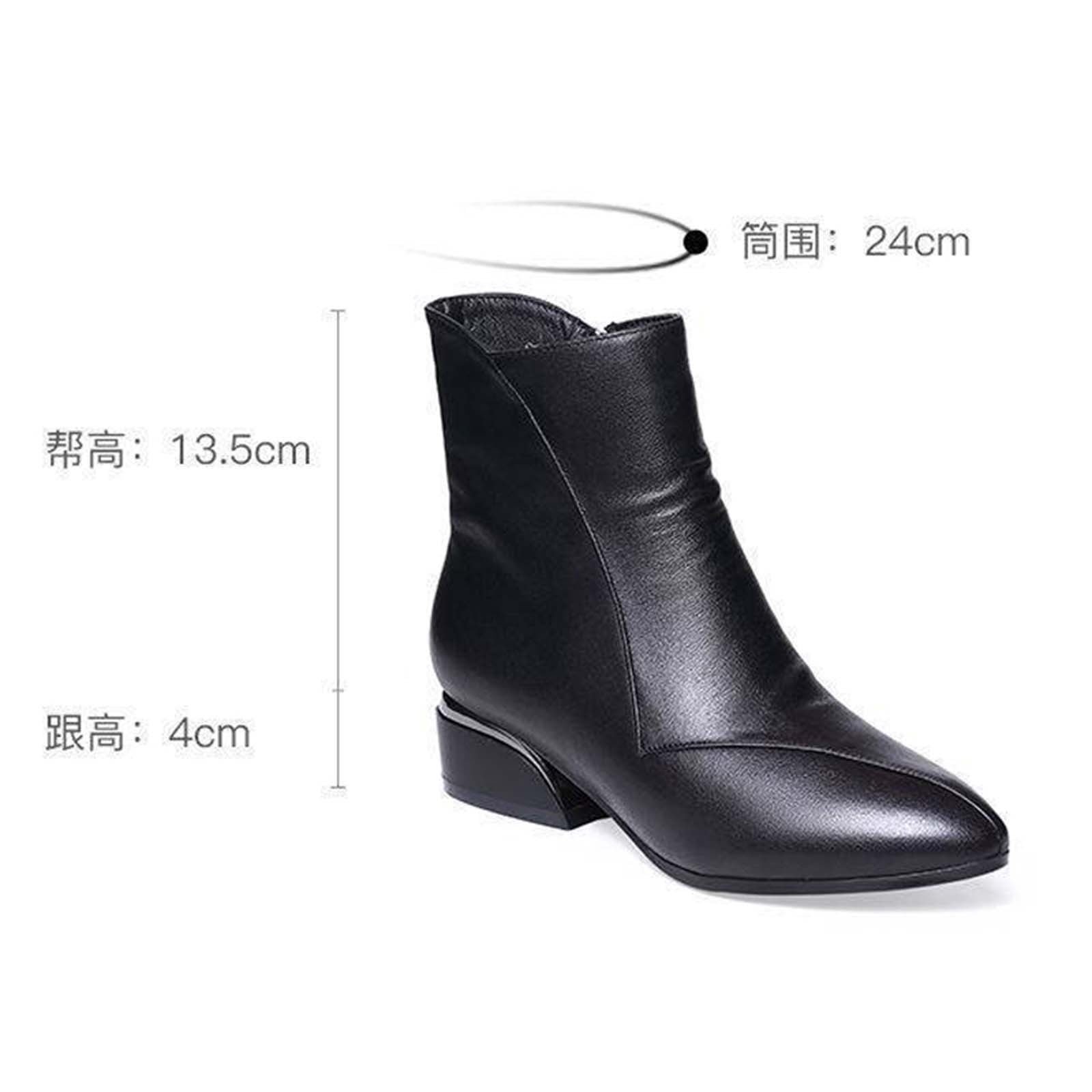LSLJS Side Zipper Mid Heel Flat Bottom Women's Short Barrel