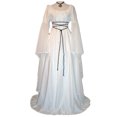 thumbnail image 1 of LOVZFMLL Costume Renaissance pour Femme Médiéval en Velours Taille Ajustée Longues Robes Manches Évasées Fluide Élégante Robe Maxi Halloween Cosplay, 1 of 4