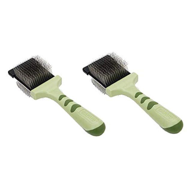 MPP Dog Grooming Tools Green Flexible Slicker Brush Double Sided Undercoat Shedding (Both Sizes)