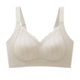 thumbnail image 1 of VEKDONE Woman's Embroidery Back Buckle Thin Style Ventilate Bra Without Steel Rim White L, 1 of 5