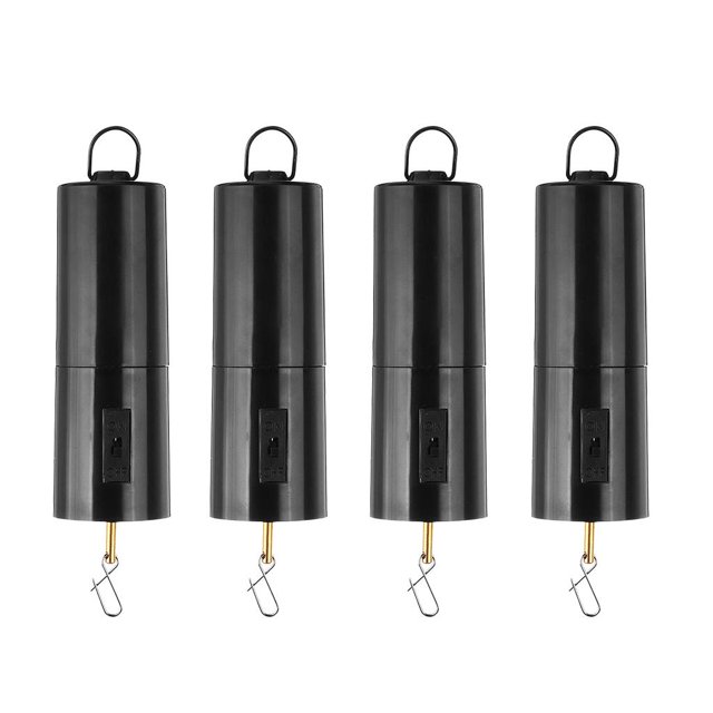 jinwen 4x Battery Powered Wind Black Rotating Operated Motor Garden Ornament 4Pcs
