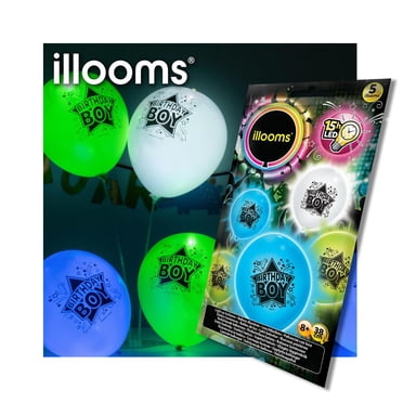 illooms Lot de 5 ballons d'anniversaire lumineux