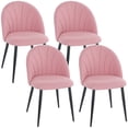 thumbnail image 1 of HOMCOM Dining Chairs Set of 4 Kitchen Chairs with Metal Legs Pink, 1 of 10