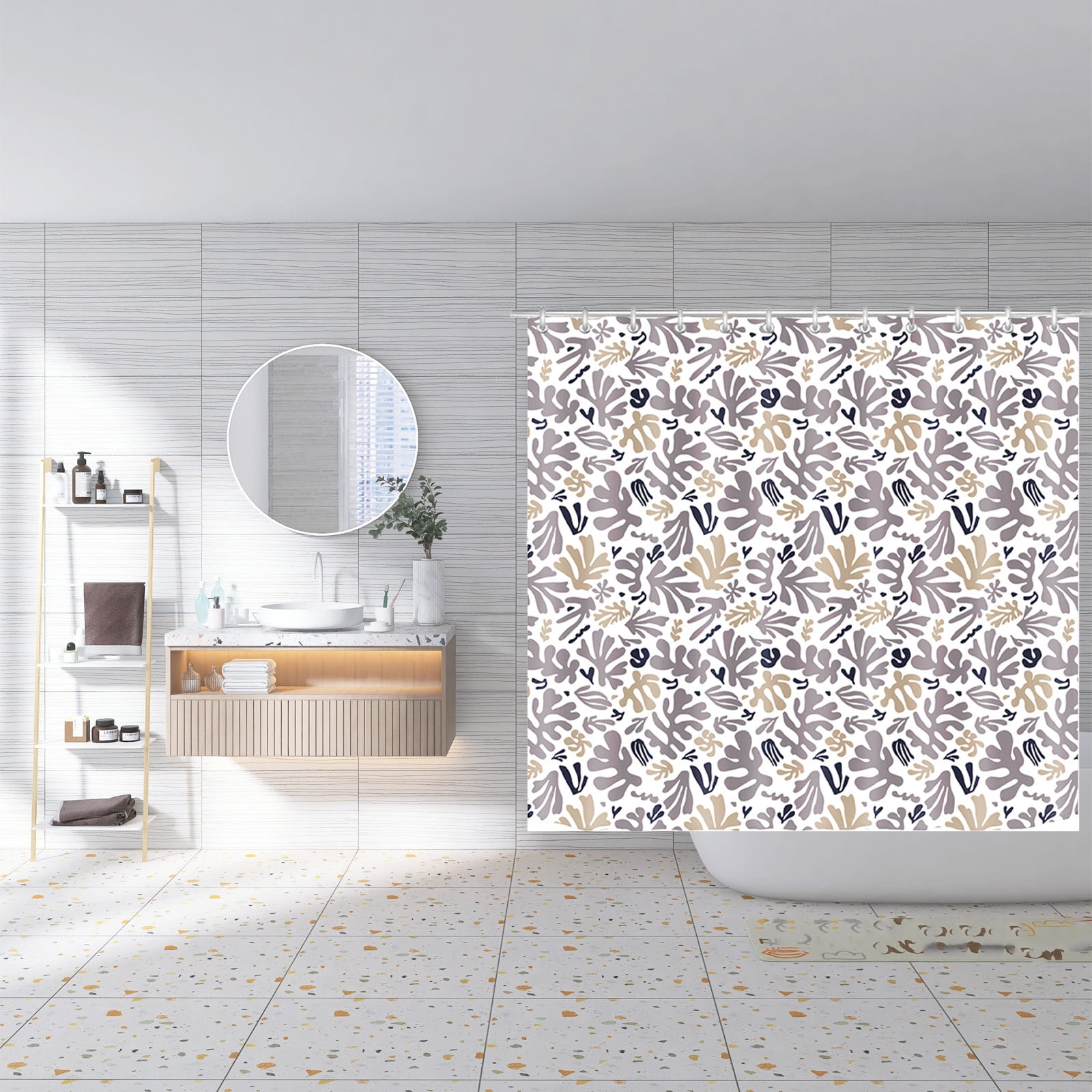 Shower Curtain Fabric Shower Curtain With 12 Hooks Weighted Shower Curtain Hem Bathroom Shower Curtain Watertight Shower Curtain