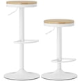 thumbnail image 1 of HOMCOM Wooden Bar Stools Set of 2 Adjustable Swivel Barstools Natural White, 1 of 10
